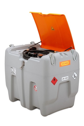 [11923] DT-Mobil Easy 620 l dyzelino talpa su Cematic 12 V siurbliu (40 l/min), 4 m žarna, automatiniu antgaliu, dujiniais spyriais ir dangčiu (pilnas ADR) (11923, CEMO)