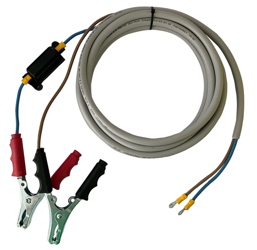 [11158] 4 m cable with 30 A fuse and crocodile clamps (11158, CEMO)