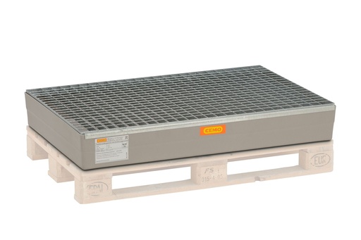 [7970] GRP sump pallet 150 l ****with fix. pins a. gal.steel grating, CEMO (7970)