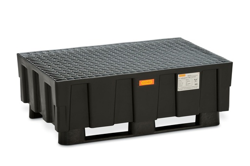 [8283] PE sump pallet 250/2 with runners and galvanized steel grating (8283, CEMO)