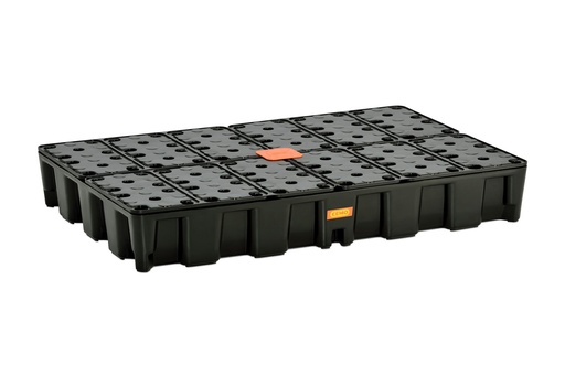 [10891] PE sump pallet 120 HD RG with PE grating 120 x 80 x 18 10891, CEMO