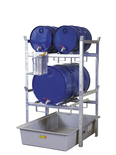 [7664] Drum rach type400 with 2barrel support and collection tray*** 7664, CEMO