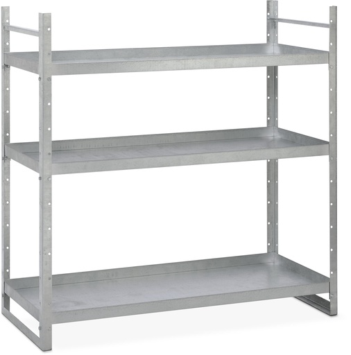 [11018] Small containershelf for steel hazardous materials depot, 3 tray bottoms, galvanised design, up to 4 height- adjustable storage levels, StawaR approv, CEMO (11018)