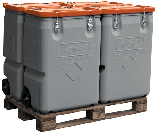 [11457] Mobilioji dėžė 250 l, oranžinis dangtis, CEMO (11457)
