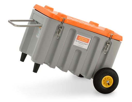 [11284] CEMbox 150 l vežimėlis, bekelės pilkas/oranžinis 11284, CEMO
