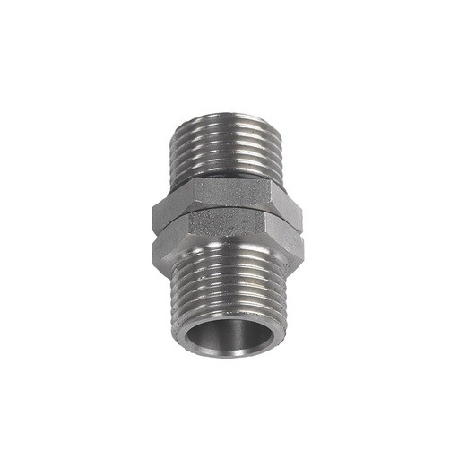 [1107] Stainless steel swivel adapter for oil gun, male and male 1/2 inch BSP (1107, FLEXBIMEC)