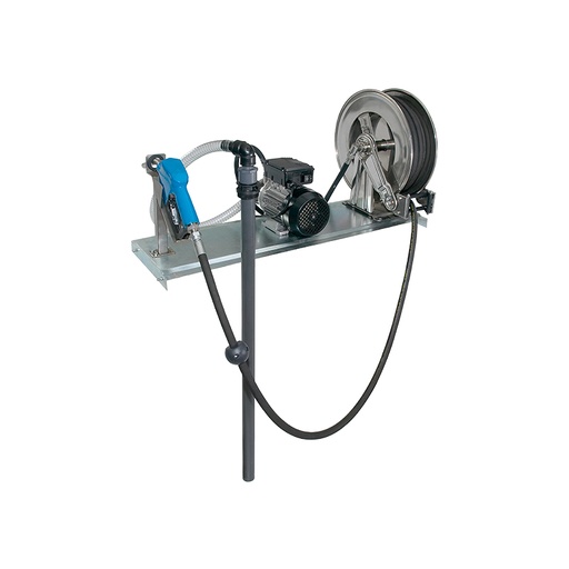 [6743] Elektrinė AdBlue®/DEF perpylimo sistema su 230 Vac siurbliu, srautas 15 l/min, su žarna, žarnos rite, 15 m žarna, automatinio sustabdymo pistoletu, kamščio adapteriu ir metaliniu siurblio laikikliu IBC konteineriui, FLEXBIMEC (6743)