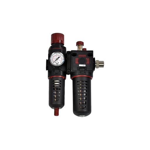 [7150/38] Pressure regulator with gauge, condensate drain and lubricator, 3/8 BSP connections (7150/38, FLEXBIMEC)
