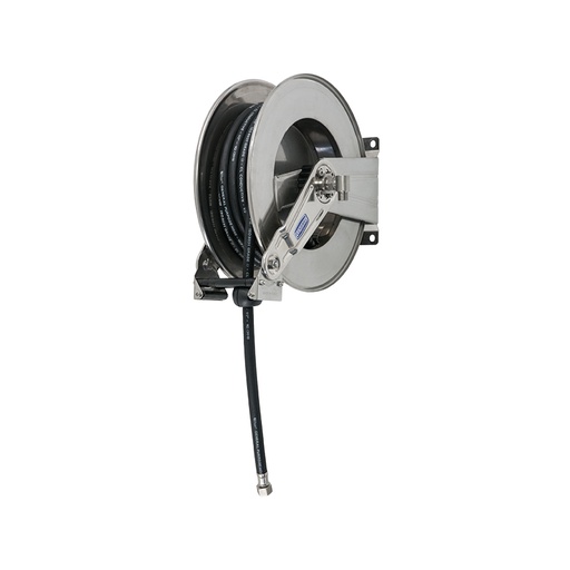 [9590+ 289810] Automatic spring hose reel with hose, AISI 304 stainless steel (9590, FLEXBIMEC)