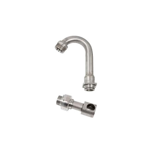 [9959] Nerūdijančio plieno AISI 304 sukamoji jungtis žarnos ritei 1 1/4" M su sukamuoju laikikliu su integruotu lankstu - tarpiklis Viton® - NBR - slėgis maks. 20 bar - temp. maks. 100°C - ø 25 mm, FLEXBIMEC (9959)