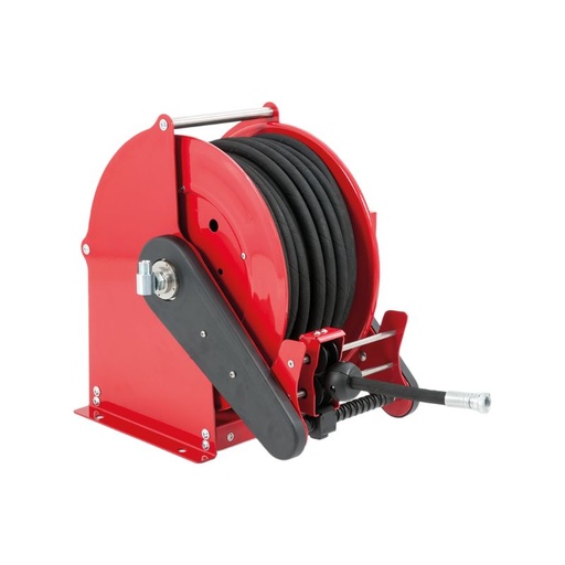 [SF2442131] Dažyto plieno elektrinė 24 VDC motorizuota žarnos ritė SIRIO serija skirta maks. 8 mt Ø1" žarnoms - diskas 434 mm - būgno plotis 130 mm - būgnas 250 mm - valdymo pultas pasirenkamas - su žarnos kreipiamąja (be žarnos), FLEXBIMEC (SF2442131)