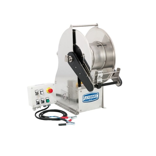 [GXSGA52190] Stainless steel (AISI 304) motor-driven hose reel GEMINI series w/o power unit for max 65 mt Ø1/2" hoses - disc 540 mm - spool 195 mm - drum 250 mm - with hose guide (w/o hose), FLEXBIMEC (GXSGA52190)