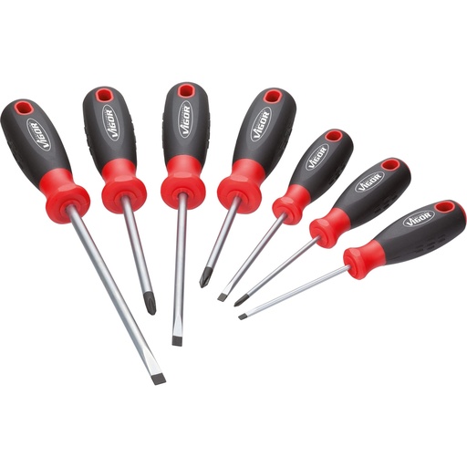 [V1637] Screwdriver set 0.6 x 3 – 1.2 x 6.5 mm, PH0–PH2, 7 pieces (V1637, VIGOR)