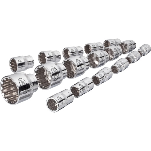 [V1898] Multi-purpose profile socket set 1/2 in. ∙ size 10 – 32 mm ∙ 17 pieces (V1898, VIGOR)