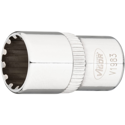 [V1983] Socket with multi-purpose profile, 10 mm, 1/4 in. (V1983, VIGOR)