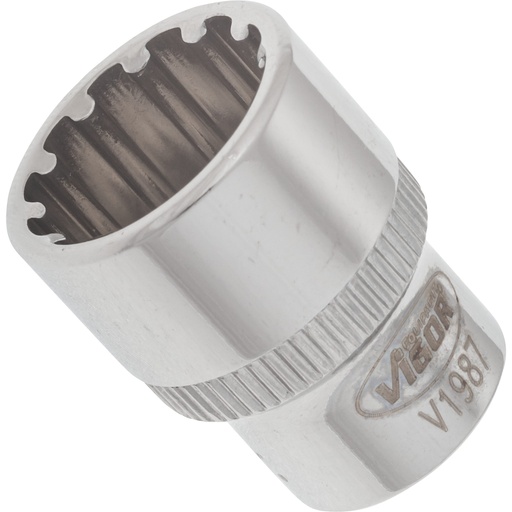 [V1987] Socket with multi-purpose profile, 14 mm, 1/4 in. (V1987, VIGOR)