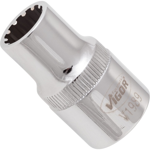 [V1989] Socket with multi-purpose profile, 11 mm, 1/2 in. (V1989, VIGOR)
