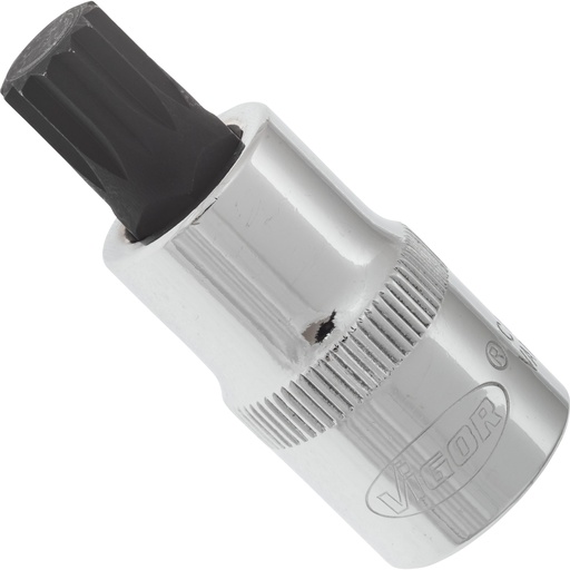 [V2099] XZN spline bit socket for internal serration screws M12, 1/2 in. drive, short (V2099, VIGOR)