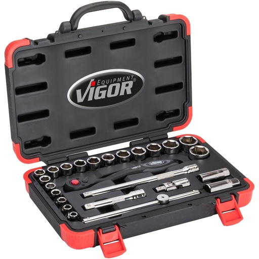 [V2460N] Socket set 10–32 mm, 25 pcs (V2460N, VIGOR)