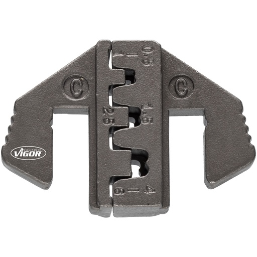 [V2499-C] Interchangeable crimping die-head "C": for open non-insulated cable lugs 0.5–6.0 mm² (V2499-C, VIGOR)