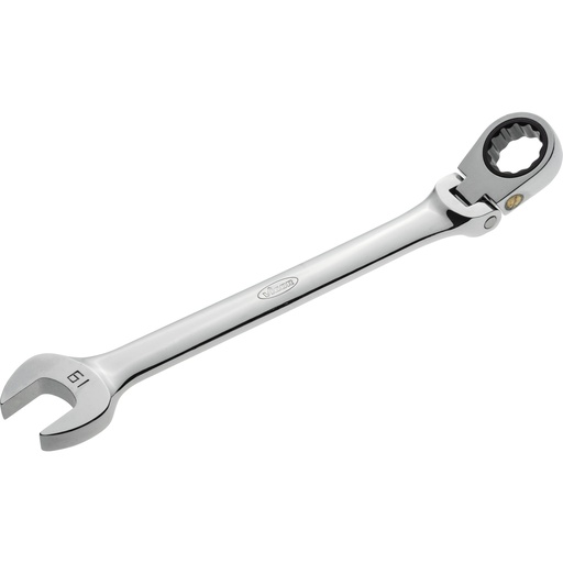 [V2817] Ratcheting combination wrench with swivel head, size 19 mm (V2817, VIGOR)