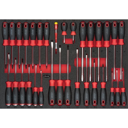 [V4230] Screwdriver set in foam insert, 32 pieces (V4230, VIGOR)