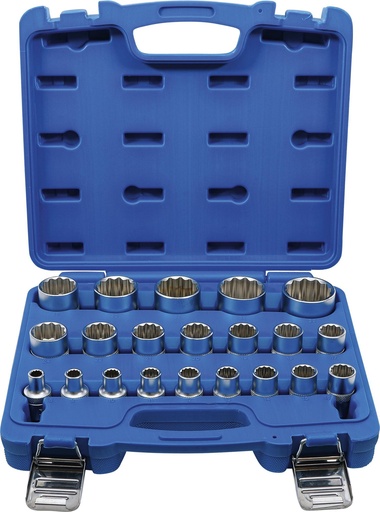 [39854] Galvučių rinkinys 12vnt. (1/2", 6-kamės, 10,11,12,13,14,15,16,17,18,19,21,22mm)(plate) AVTODELO 398 (39854, BALTWERK)