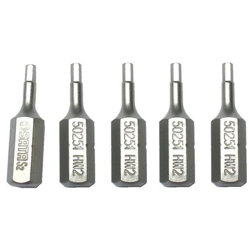 [S59255] ⬡ 1/4" (6.3mm) Dr IMBUS bit, 5pcs. 5 x 25mm (S59255, SATA)