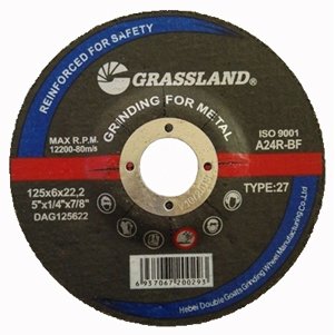 [DAG1256022] ⬡ Grinding wheel 125x6.0x22.2  27. Metal and steel (DAG1256022, GRASSLAND)