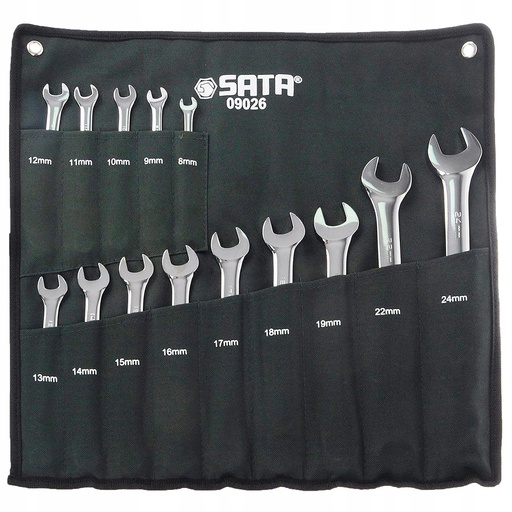 [S09026] ⬡ Combination wrench set 14 pcs (8-24 mm) (S09026, SATA)