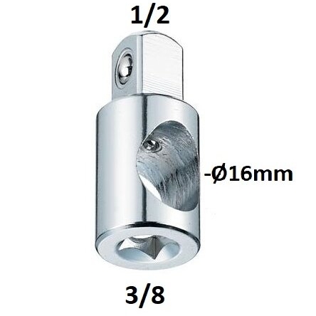 [S12930] ⬡ 3 krypčių adapteris 3/8" - 1/2" (S12930, SATA)