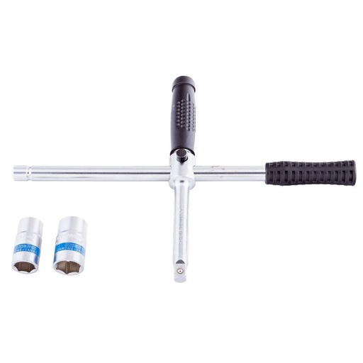 [KR30176] ⬡ 4 way lug wrench set 1/2"+sockets 17, 19, 21, 23mm (KR30176, KINGROY)