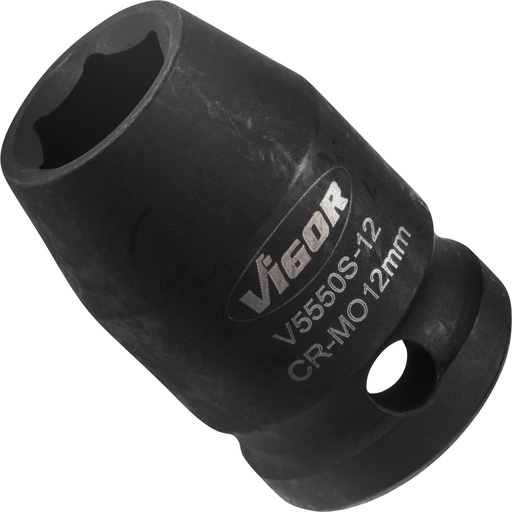 [V5550S-12] Impact socket 1/2 in., 12 mm, short (V5550S-12, VIGOR)