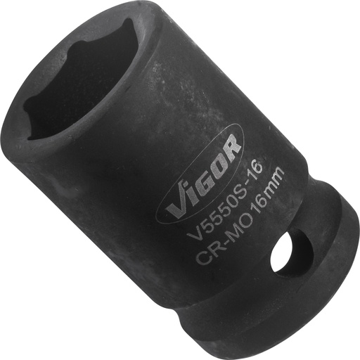 [V5550S-16] Impact socket 1/2 in., 16 mm, short (V5550S-16, VIGOR)