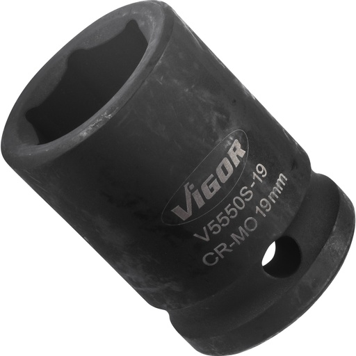 [V5550S-19] Impact socket 1/2 in., 19 mm, short (V5550S-19, VIGOR)
