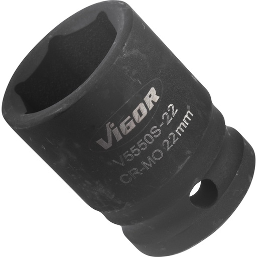 [V5550S-22] Impact socket 1/2 in., 22 mm, short (V5550S-22, VIGOR)