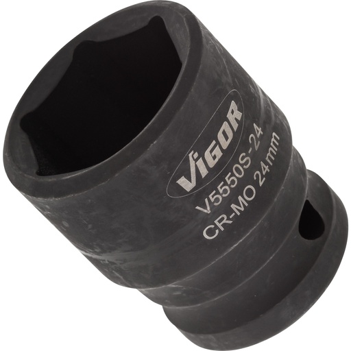 [V5550S-24] Impact socket 1/2 in., 24 mm, short (V5550S-24, VIGOR)