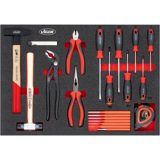 [V5634N] Hammer, pliers and screwdriver set V5634N, VIGOR