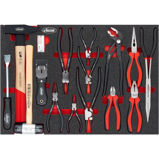 [V5636N] Pliers and hammer set (V5636N, VIGOR)