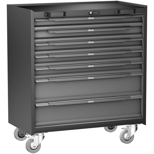[V6000-019XL] Įrankių vežimėlis laikymo sistemai, 7 stalčiai (V6000-019XL, VIGOR)