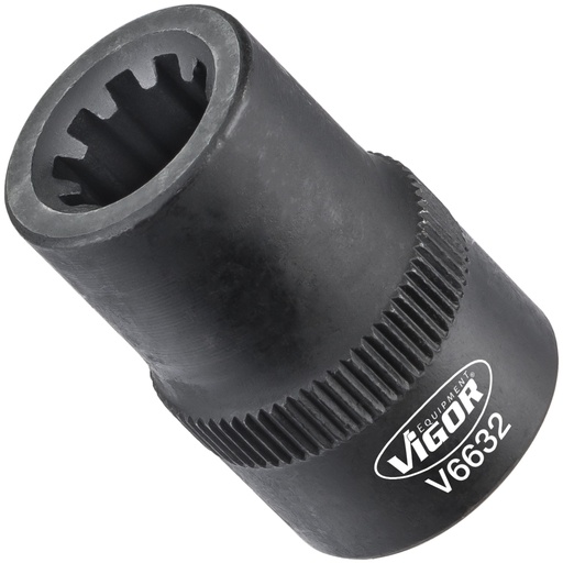 [V6632] Brake caliper socket, groove profile 9 mm, 3/8 in., V6632, VIGOR