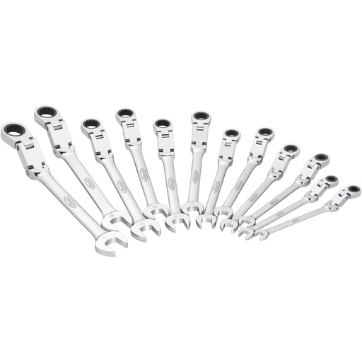 [V6752/12] Double-joint ratcheting combination wrench set, 12 pcs (V6752/12, VIGOR)