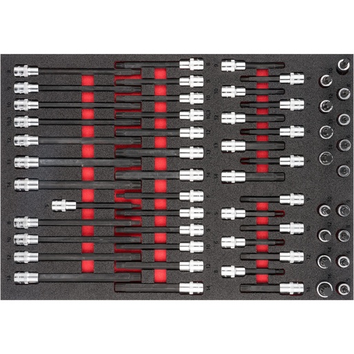 [V6810] Screwdriver socket set, M5–M16, 58 pieces (V6810, VIGOR)