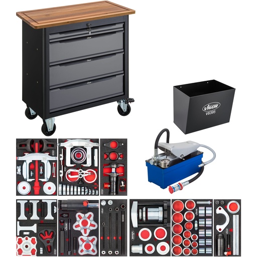 [V7030-2] Mobile work bench Series XL, with specialty tool assortment (V7030-2, VIGOR)