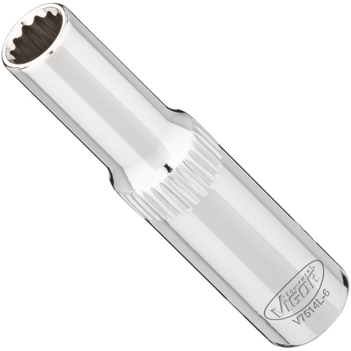 [V7514L-6] Long socket 6 mm, 1/4 in. V7514L-6, VIGOR