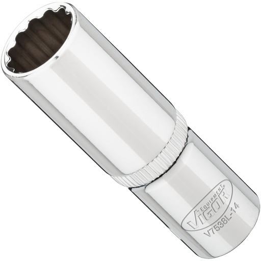 [V7538L-14] Socket, long ∙ 3/8 in. ∙ 14 mm (V7538L-14, VIGOR)