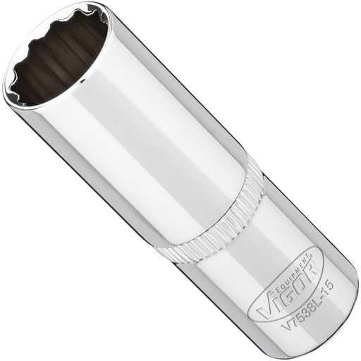 [V7538L-15] Socket, long ∙ 3/8 in. ∙ 15 mm (V7538L-15, VIGOR)