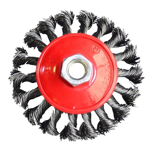 [YL150115] ⬡ Twisted knot bevel wheel brush Ø 115mm (YL150115)