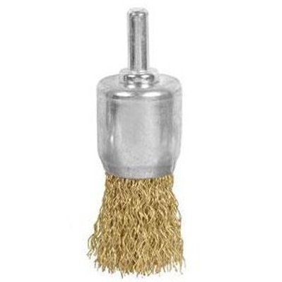 [YL320025] ⬡ End wire brush with shank, crimped wire, 25 mm (YL320025)