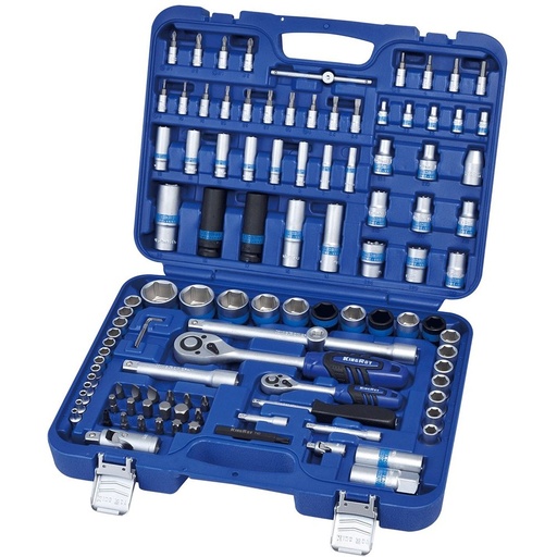 [KR110MDATBD6] ⬡ 1/4" + 1/2" Dr. Socket set 110pcs. 6pt 72TH (KR110MDATBD6, KINGROY)